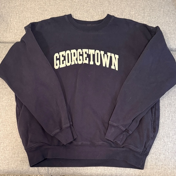 Brandy Melville Tops - Brandy Melville/John Galt Georgetown Navy Sweatshirt with Pockets